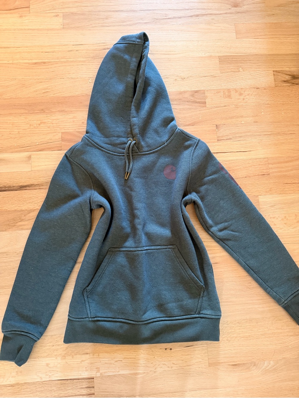 Carhartt Women's Hoodie in Dark Teal Green